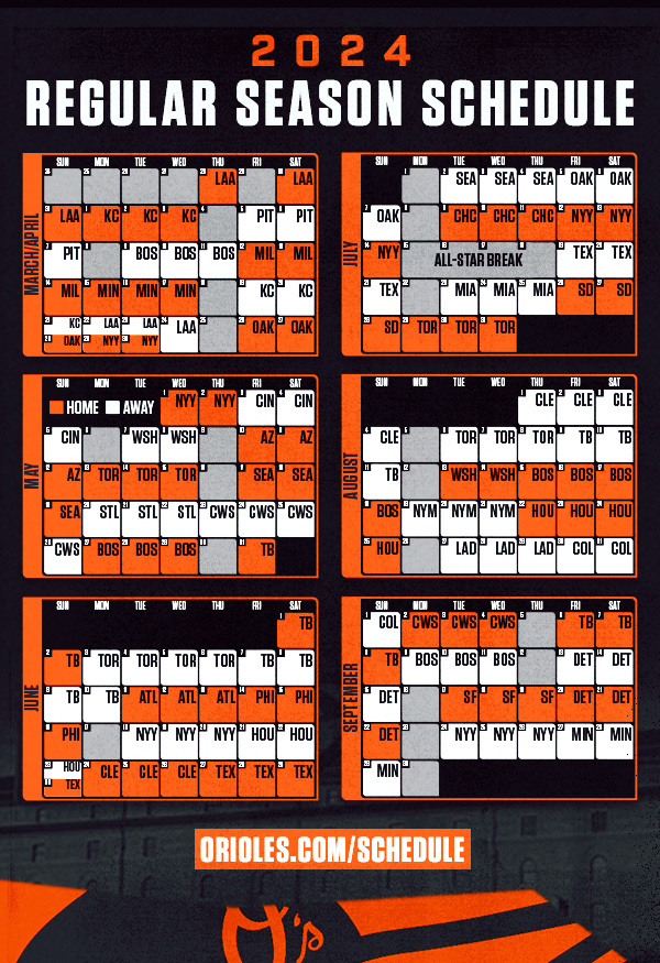 Orioles 2024 Schedule Printable Clo Karola